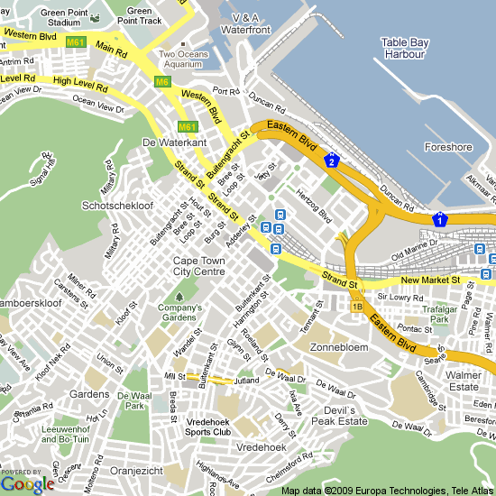 cape town city centre carte